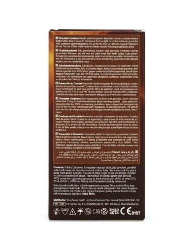 SKINS - PRESERVATIVOS PREMIUM SABOR CHOCOLATE PACK 8