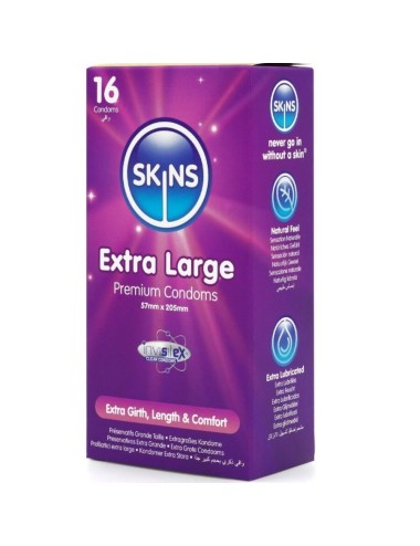 SKINS - TAMAÑO XL PRESERVATIVOS PREMIUM PACK 16