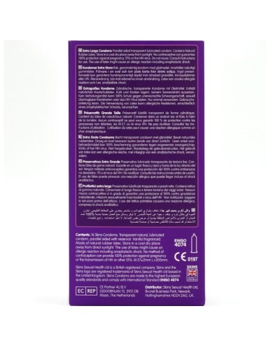 SKINS - TAMAÑO XL PRESERVATIVOS PREMIUM PACK 16