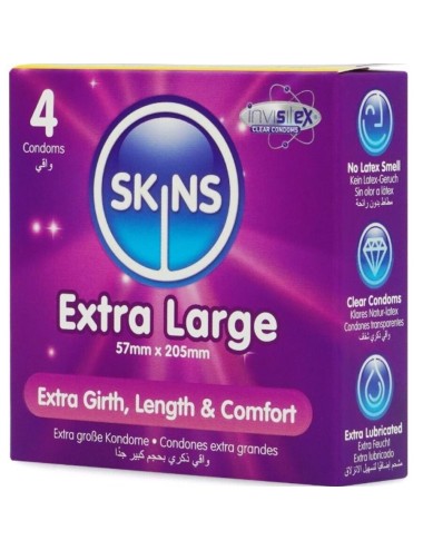 SKINS - TAMAÑO XL PRESERVATIVOS PREMIUM PACK 4