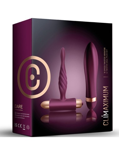 CLIMAXIMUM - DARE KIT VIBRADOR TRENZADO + PLUG ANAL PRINCIPIANTES