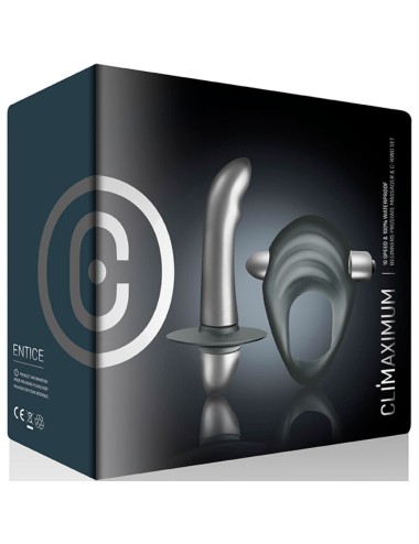 CLIMAXIMUM - ENTICE KIT ANILLO PARA PENE + VIBRADOR PRÓSTATA PRINCIPIANTES