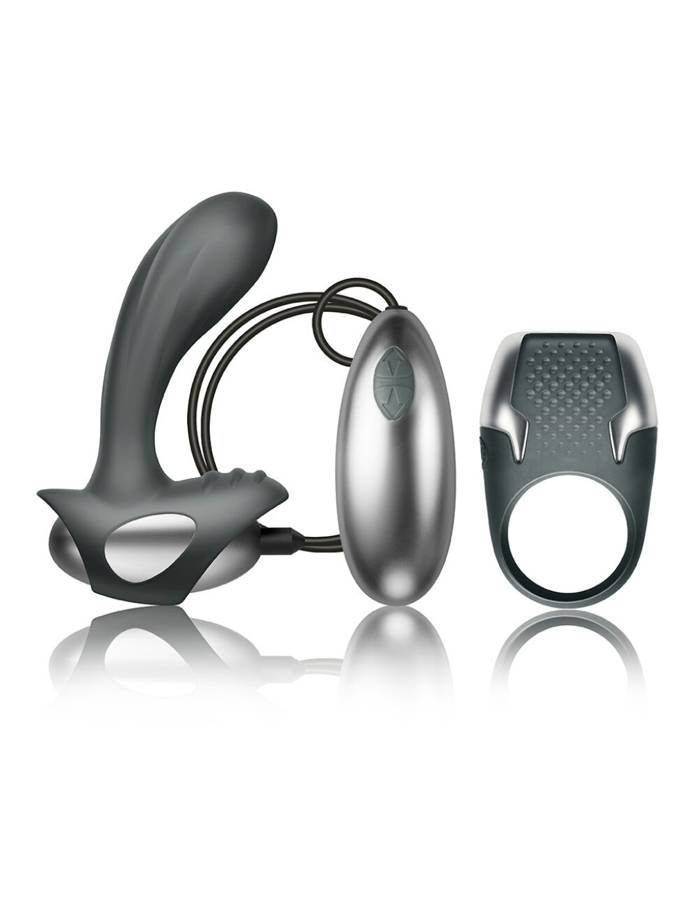 CLIMAXIMUM - EXCITE KIT ANILLO PARA PENE + MASAJEADOR PRÓSTATA CON CABLE CLIMAXIMUM - EXCITE KIT ANILLO PARA PENE + MASAJEADOR PRÓSTATA CON CABLE