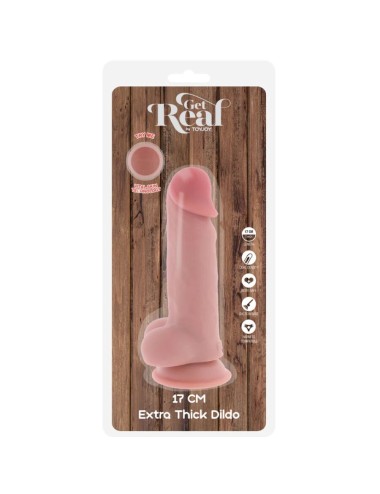 GET REAL - PENE REALÍSTICO DELUXE CON TESTÍCULOS EXTRA GRUESO 17 CM