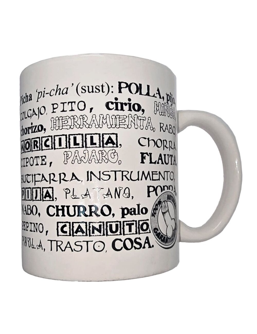 DIABLO PICANTE - TAZA BLANCA DE SINÓNIMOS PENE 370 ML