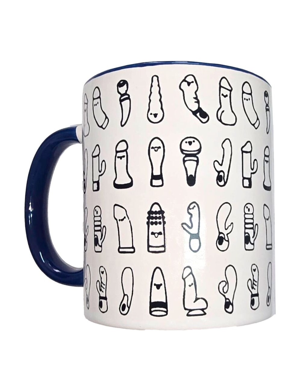 DIABLO PICANTE - TAZA BLANCA VIBRADORES & ASA AZUL 370 ML