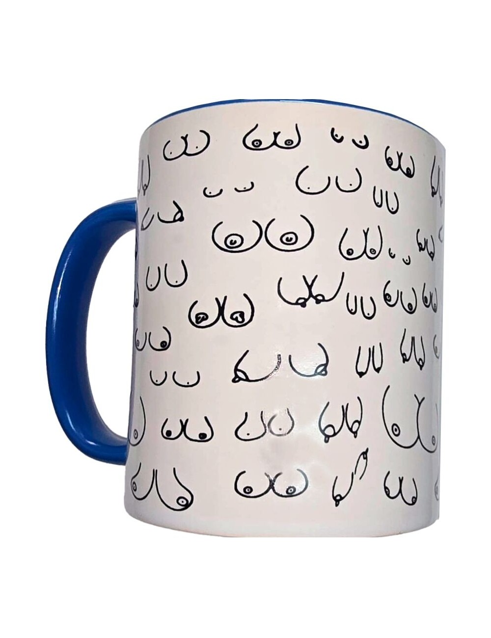 DIABLO PICANTE - TAZA BLANCA TETAS & ASA AZUL 370 ML