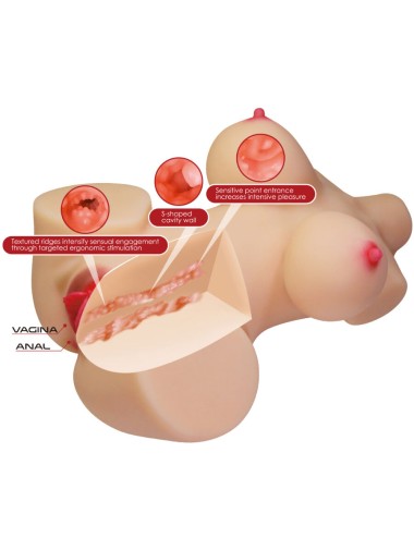 CRAZY BULL - EMMA TORSO FEMENINO REALISTA VAGINA Y ANAL 4.8 KG