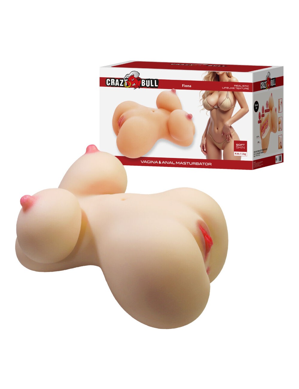 CRAZY BULL - FIONA TORSO FEMENINO REALISTA VAGINA Y ANAL 7.1 KG