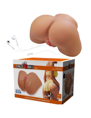 CRAZY BULL - ILANA TRASERO FEMENINO REALISTA VIBRADOR & SUCCIONADOR CON SONIDO 6.8 KG