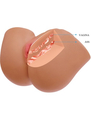 CRAZY BULL - ILANA TRASERO FEMENINO REALISTA VIBRADOR & SUCCIONADOR CON SONIDO 6.8 KG