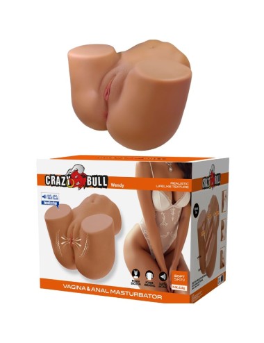 CRAZY BULL - WENDY TRASERO FEMENINO REALISTA VIBRADOR & SUCCIONADOR CON SONIDO 11 KG