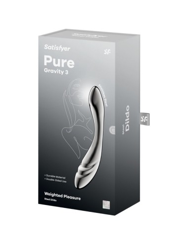 SATISFYER - PURE GRAVITY 3 DILDO ACERO INOXIDABLE DOBLE USO