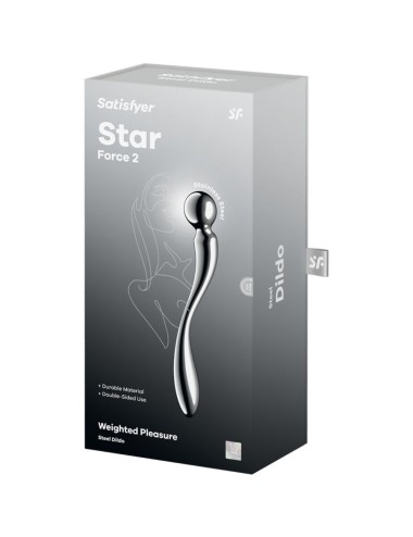 SATISFYER - STAR FORCE 2 DILDO ACERO INOXIDABLE DOBLE USO