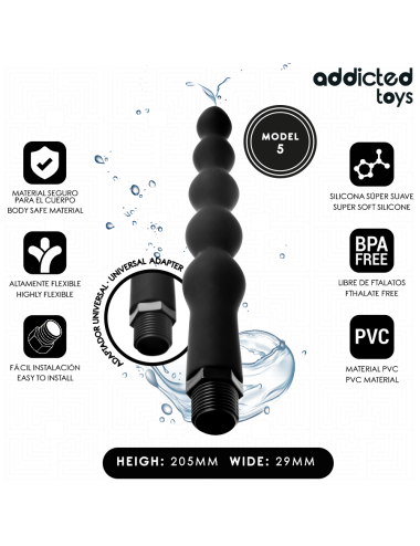 ADDICTED TOYS - LIMPIADOR ANAL CON ADAPTADOR UNIVERSAL MODELO 5
