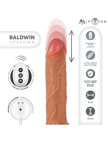 MR INTENSE - BALDWIN REALISTICO MULTIFUNCIÓN CON VIBRACIÓN UP AND DOWN CONTROL REMOTO 22 CM -O- 4 CM
