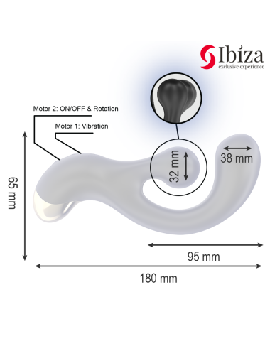 IBIZA -VIBRADOR PUNTO G Y ESTIMULADOR ROTATORIO