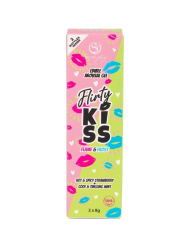 SECRETPLAY - FLIRTY KISS GELES CON EFECTOS SEXO ORAL FRESA & MENTA 2 x 8 GR