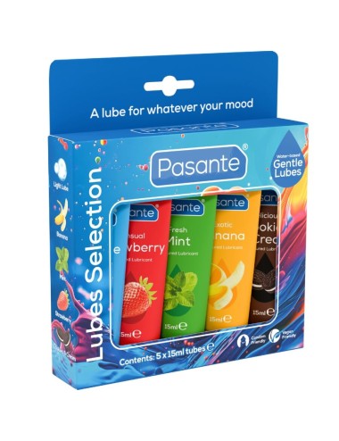 PASANTE - PACK LUBRICANTES SABORES VARIADOS 5 UDS X 15 ML