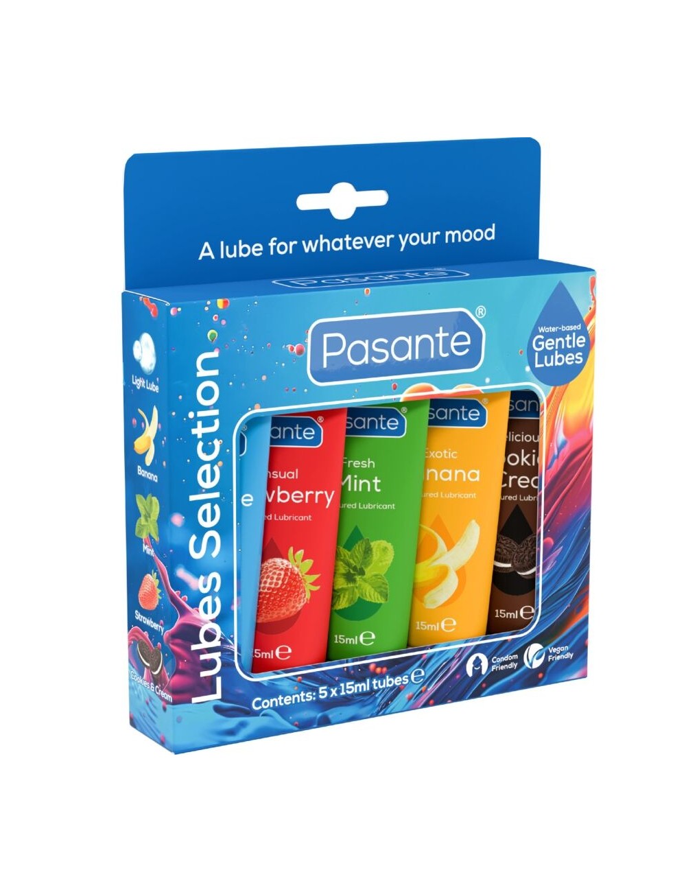 PASANTE - PACK LUBRICANTES SABORES VARIADOS 5 UDS X 15 ML