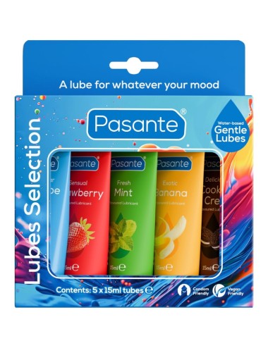 PASANTE - PACK LUBRICANTES SABORES VARIADOS 5 UDS X 15 ML
