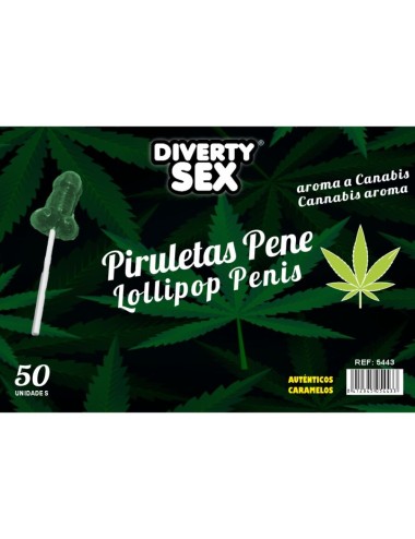 DIABLO GOLOSO - 50 PIRULETAS PENE AROMA CANNABIS