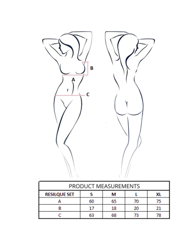 PASSION - RESILQUE SET SUJETADOR + TANGA ROJO S/M