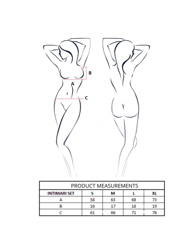 PASSION - INTIMARI SET SUJETADOR + BRAGAS ROSA S/M