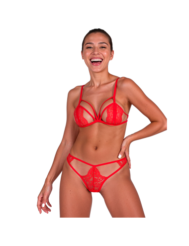 PASSION - ANUVERA SET SUJETADOR + TANGA ROJO S/M