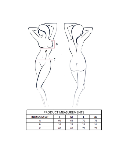 PASSION - BELISSANA SET SUJETADOR + TANGA NEGRO L/XL