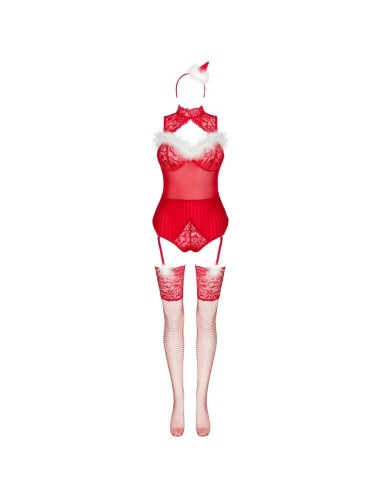 LIVCO CORSETTI FASHION - LIMPID SNOWFLAKES LC 90604 BODY + MEDIAS + DIADEMA NAVIDEÑA S/M