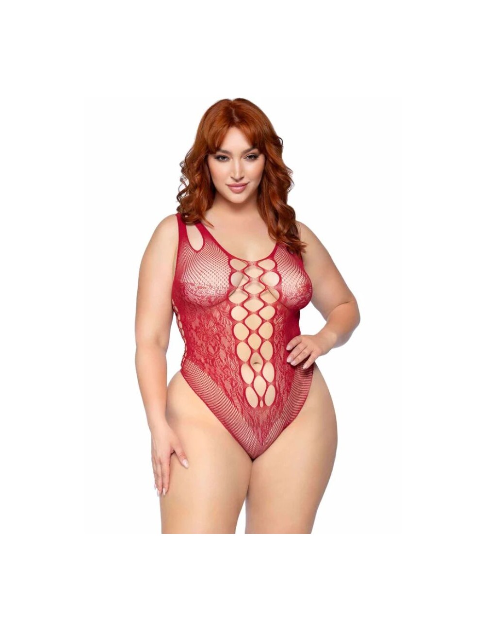 LEG AVENUE - 81641X BODY TIRANTES SIN COSTURAS BURDEOS TALLA 1X/2X