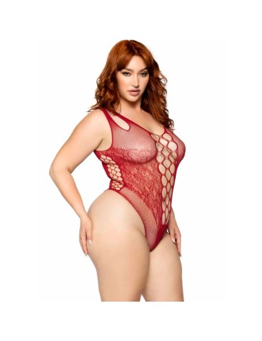 LEG AVENUE - 81641X BODY TIRANTES SIN COSTURAS BURDEOS TALLA 1X/2X