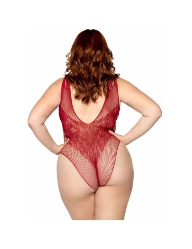LEG AVENUE - 81641X BODY TIRANTES SIN COSTURAS BURDEOS TALLA 1X/2X