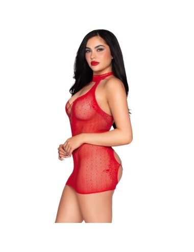 LEG AVENUE - 81675 MINI VESTIDO HALTER ROJO - TALLA ÚNICA
