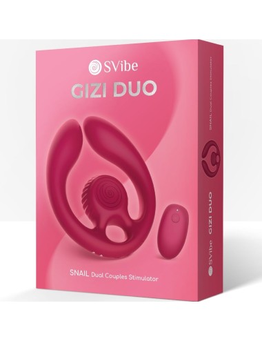 SNAIL VIBE - GIZI DÚO ESTIMULADOR DE PAREJAS CONTROL REMOTO BURDEOS