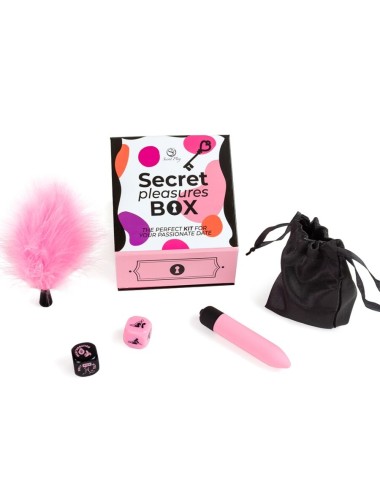 SECRET PLAY - CAJA DE PLACERES PARA PAREJAS DADOS + BALA VIBRADORA + PLUMERO