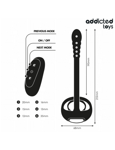 ADDICTED TOYS - ANILLO PENE VIBRADOR PUNTO·P CONTROL REMOTO