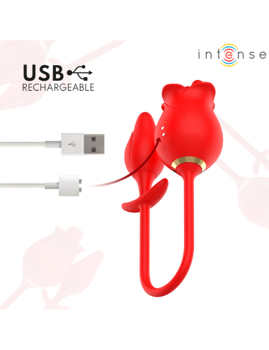 INTENSE - MELANIE DOBLE ESTIMULADOR CLÍTORIS CON LENGUA ZIGZAG