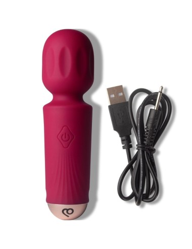 ROCKS-OFF - MINI VARITA RECARGABLE 16 FUNCIONES BURDEOS