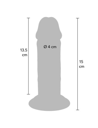GET REAL - DILDO DELUXE DONG GRUESO DE DOBLE DENSIDAD TPE 15 CM