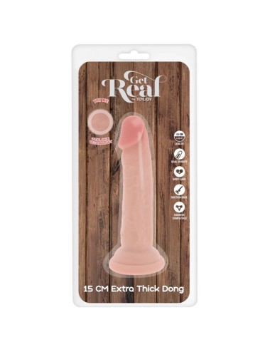 GET REAL - DILDO DELUXE DONG GRUESO DE DOBLE DENSIDAD TPE 15 CM