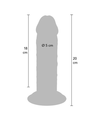 GET REAL - DILDO DELUXE DONG GRUESO DE DOBLE DENSIDAD TPE 20 CM