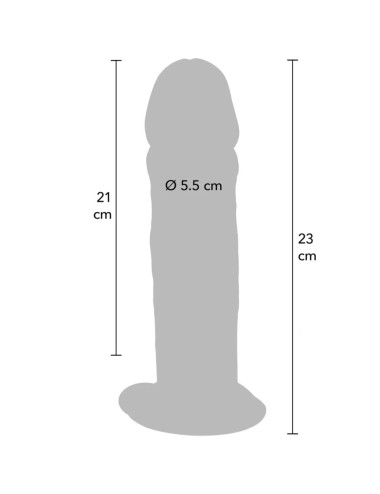 GET REAL - DILDO DELUXE DONG GRUESO DE DOBLE DENSIDAD TPE 23 CM