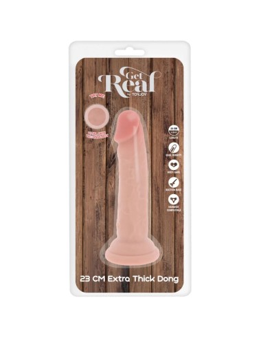 GET REAL - DILDO DELUXE DONG GRUESO DE DOBLE DENSIDAD TPE 23 CM
