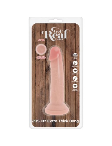 GET REAL - DILDO DELUXE DONG GRUESO DE DOBLE DENSIDAD TPE 29.5 CM