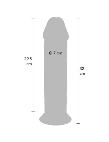 GET REAL - DILDO DELUXE DONG GRUESO DE DOBLE DENSIDAD TPE 32 CM