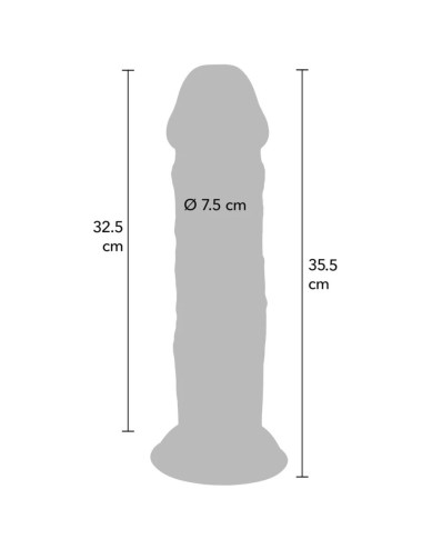 GET REAL - DILDO DELUXE DONG GRUESO DE DOBLE DENSIDAD TPE 35.5 CM