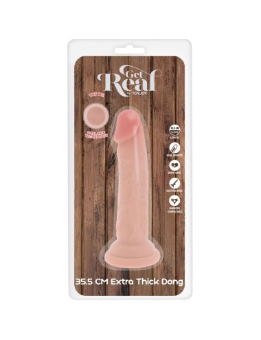 GET REAL - DILDO DELUXE DONG GRUESO DE DOBLE DENSIDAD TPE 35.5 CM