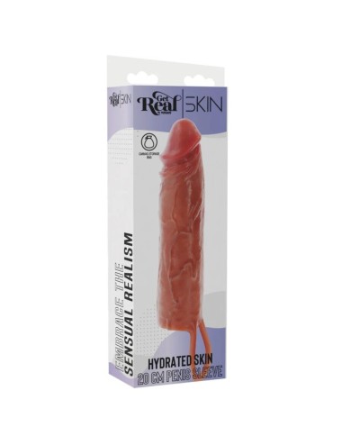 GET REAL - FUNDA HYDRATED SKIN DE SILICONA PARA PENE CARAMELO 20 CM